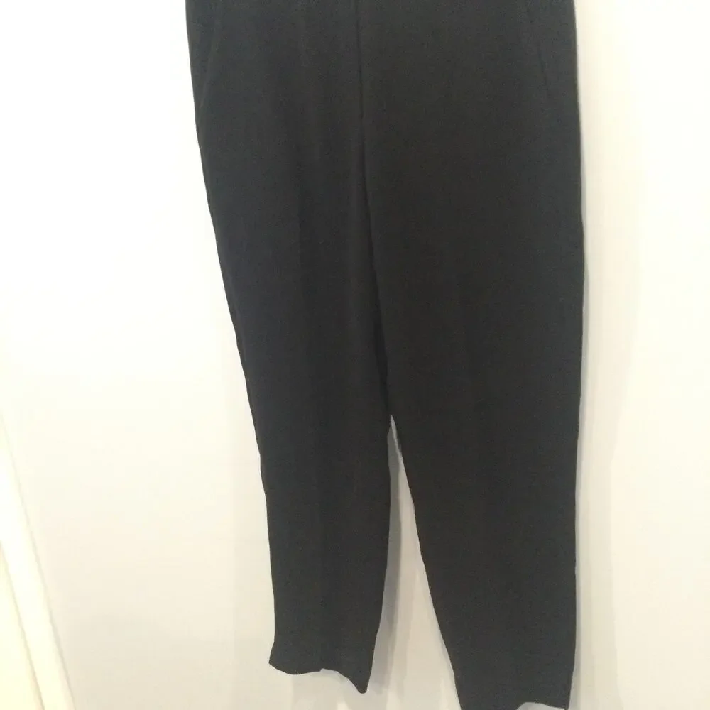 J.Crew Womens Cropped Pants Size 6 Black Classic Corporate Old‎ Money Ankle Work